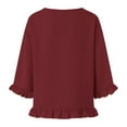 thumbnail image 7 of Godom Crewneck Shirts Women 3/4 Sleeve Casual Loose T-Shirts Summer Solid Tunic Tops Tees, 7 of 7