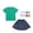 Green, variant on Loopsun Girls Solid Short Sleeve Round Neck Top Denim Mini Skirt Matching Socks Fashion Casual Outfit
