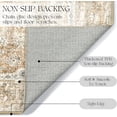 thumbnail image 5 of Small Rug Boho Area Rug Washable Beige Rugs for Bedroom Entryway Non Slip Throw Carpet for Bathroom Door Mat Shower Room Entrance Girls Soft Light Gray Floral Home Decor 2''x3'', 5 of 6