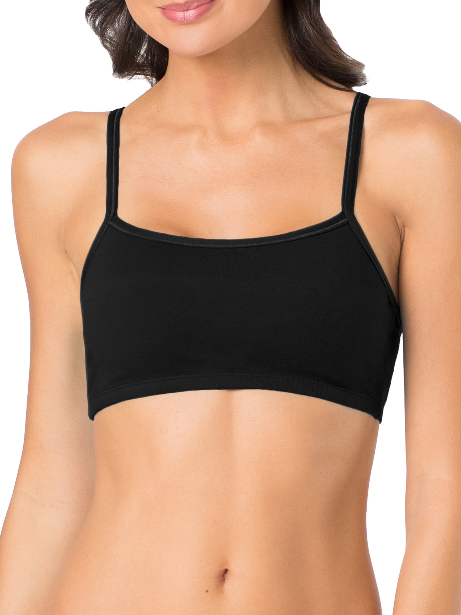 Fruit of the Loom Women's Spaghetti Strap Cotton Sports Bra, 3-Pack,  Style-9036 