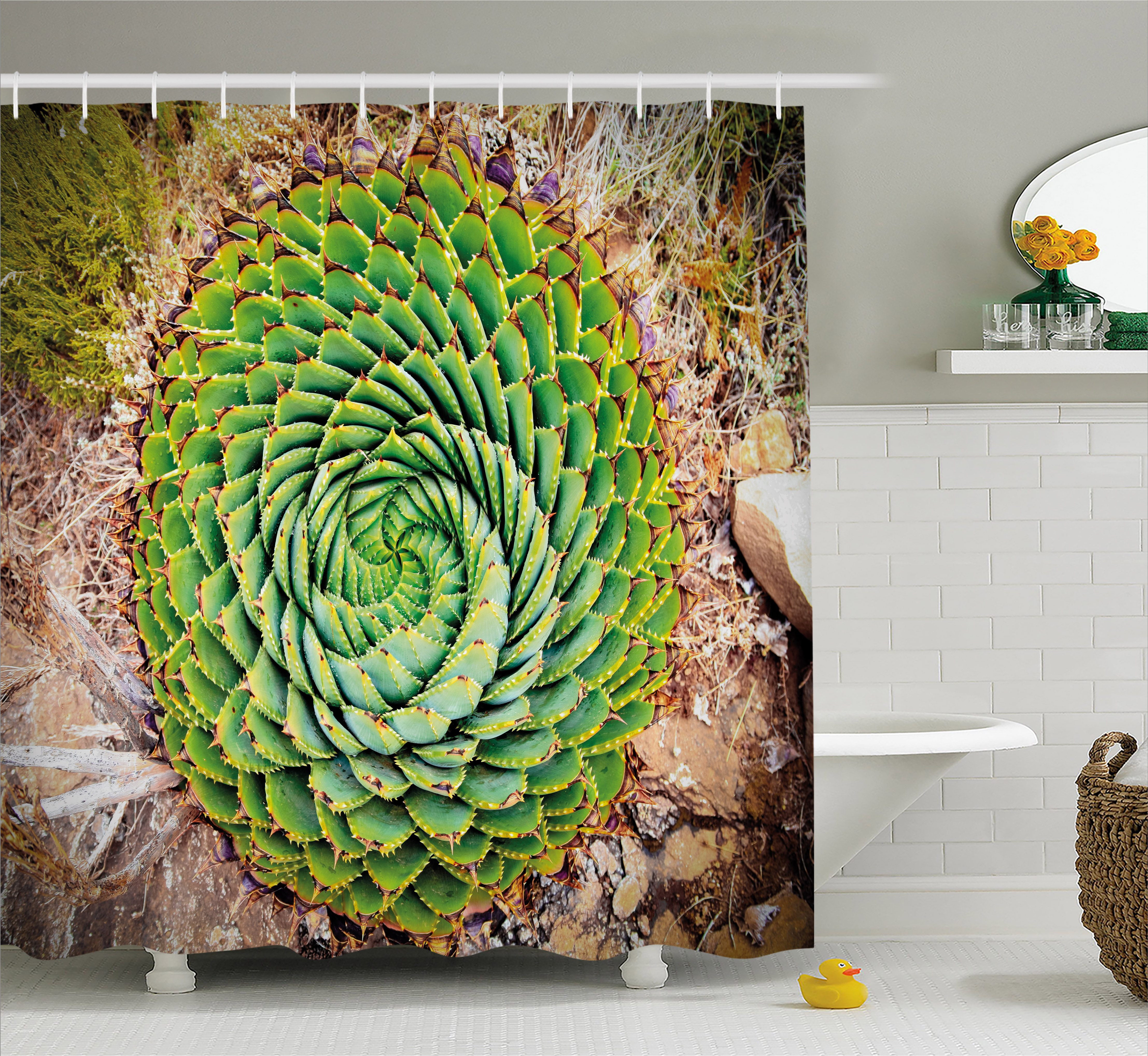 Plant Shower Curtain, National Flower of Lesotho South of Africa Aloe