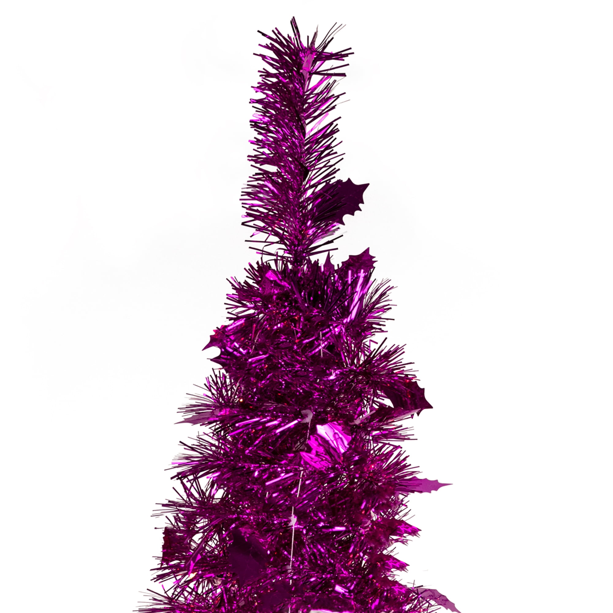 Northlight 4' Pink Tinsel Pop-Up Artificial Christmas Tree, Unlit