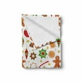 thumbnail image 2 of Gingerbread Man Soft Flannel Fleece Throw Blanket, Christmas Graphic Pattern Star Cookies Apples Bells, Cozy Plush for Indoor and Outdoor Use, 70" x 90", Multicolor, by Ambesonne, 2 of 6