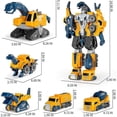 thumbnail image 5 of Juego de vehículos de construcción de robots de juguete, 5 piezas, robots transformadores, 5 of 5