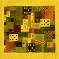 thumbnail image 1 of Ahgly Company Indoor Square Abstract Yellow Contemporary Area Rugs, 6' Square, 1 of 4