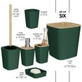thumbnail image 2 of Virtu 6 Piece Bamboo Bathroom Sets, Hunter Green Bathroom Accessories Set for Minimalistic Bathroom Décor, 2 of 6