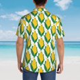 thumbnail image 4 of Balery Corn Cob Camisas hawaianas de manga corta para hombre, camisas playeras de corte holgado, camisas de vacaciones con botones,Small, 4 of 7