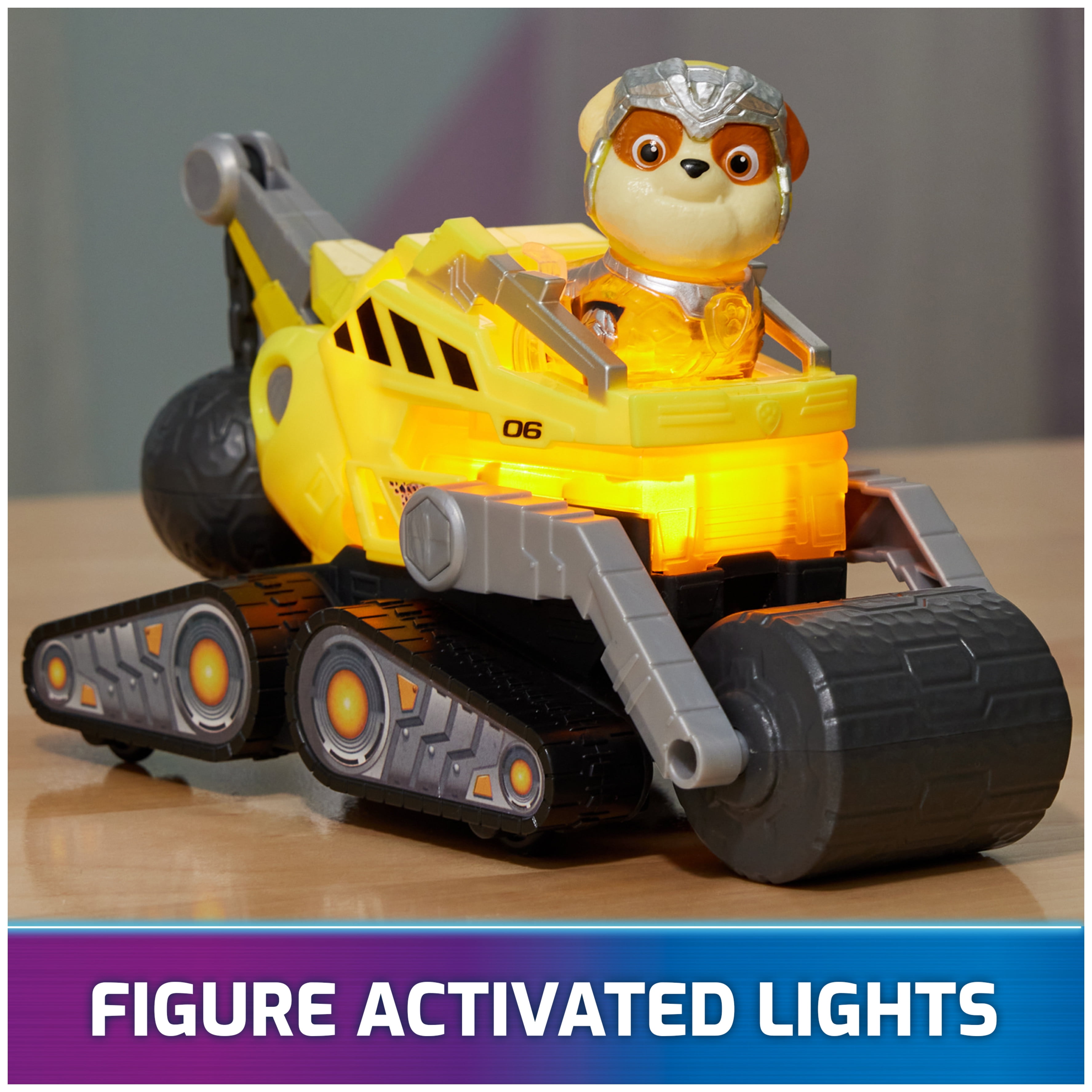 PAW Patrol: The Mighty Movie Bulldozer with Lights, Sounds & Rubble Figure,  Ages 3+ 