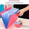 thumbnail image 5 of Accordion File Organizer, Letter Size, 5 Pocket Expanding File Folder, Cute File Folder with Labels, Portable File Organizer for School Office Supplies, Folders for Documents, Fuchsia, 5 of 6