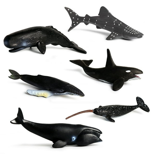 Juego de 6 figuras de animales marinos de simulación para el baño, regalo para niños