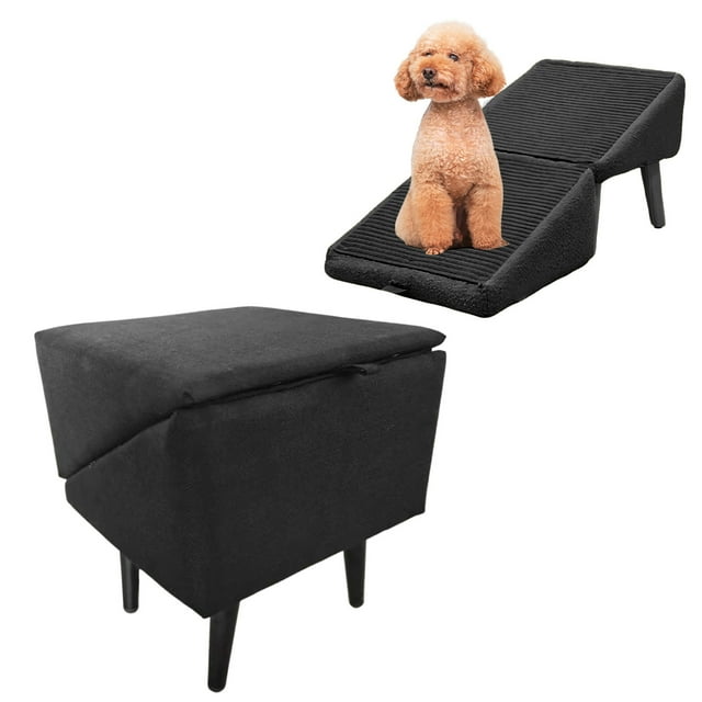 Foldable Wooden Dog Ramp And Stairs For Large Medium And Small Dogs 2 In 1 Pet Steps