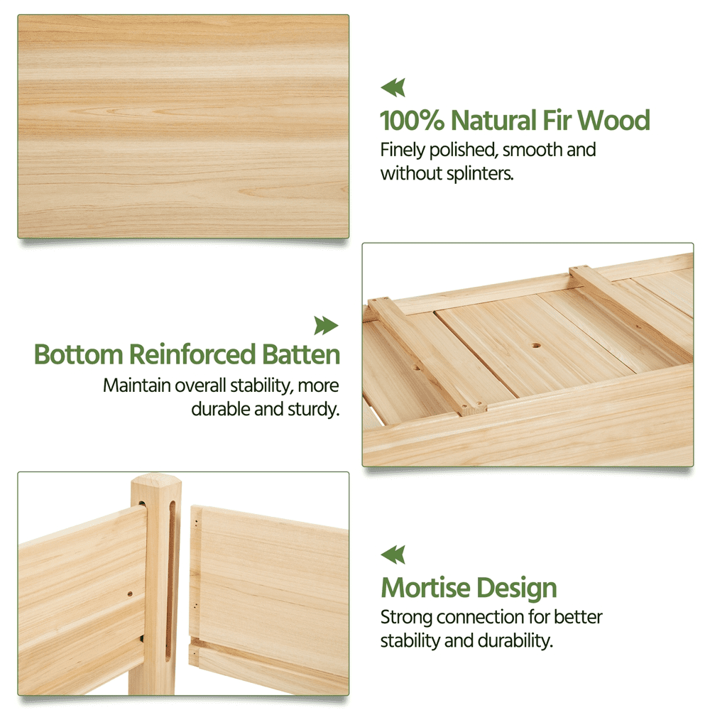 Renwick 2-tier Elevated Wooden Planter Box for Garden Yard Patio, Wood