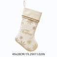 thumbnail image 3 of Yhmxh Velvet Christmas Stocking, 19 Inch Large Xmas Stocking with Golden Snowflake Embroidery & Merry Christmas Lettering, Hanging Plush Cuff Stocking for Fireplace Mantel Christmas Home Decor, 3 of 6