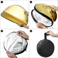 thumbnail image 3 of 22 Inch (60 cm) 5-in-1 Collapsible Light Reflector & Diffuser - Translucent, Silver, Gold, White, Black, Multi Disc Photography Reflector for Studio Outdoor Photography, 3 of 8