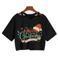 thumbnail image 1 of Camiseta de árbol de leopardo de Reno para mujer, ropa de Navidad, Tops cortos de Feliz Navidad, camiseta gótica Harajuku, camiseta de Mange de Año Nuevo, 1 of 5