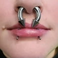 thumbnail image 3 of QQTDFG 1 Pair Large Gauge Surgical Steel Nose Septum Ring Spike Ear Gauge Earrings-5mm(4g) by 12mm, 3 of 9