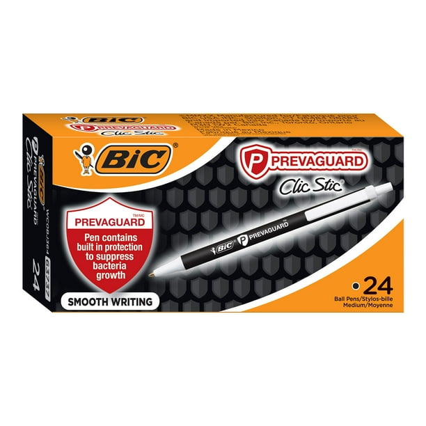 BIC Prevaguard AntiMicrobial Retractable Ballpoint Pen, Med (1.0MM