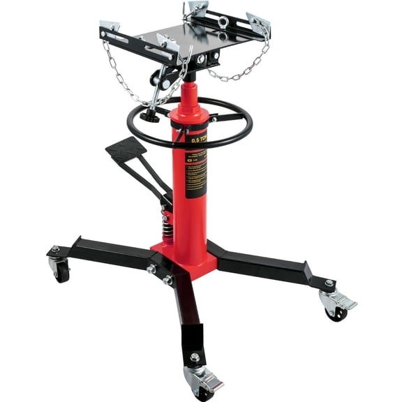 Heavy Duty Transmission Jack, 1100 lb Capacity Hydraulic Floor Jack with Swivel Wheels&Foot Pedal, 2-Stage Telescopic Lift for Garage and Auto Shop