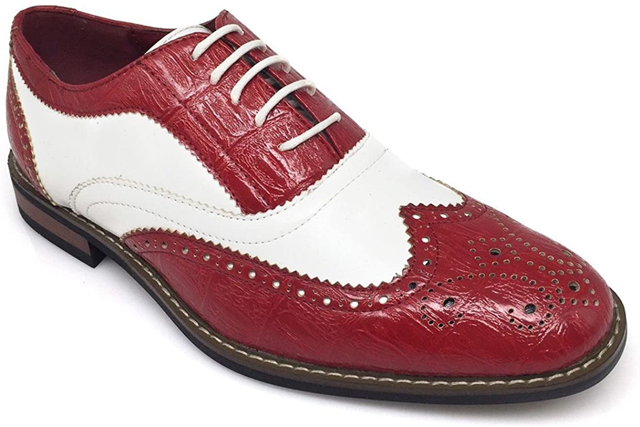 Parrazo Men Dress Shoes Wingtip Oxford Leather Line Lace Up Formal Conrad 