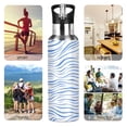 thumbnail image 5 of Blue Wavy Lines Sports Bottle with Straw Stainless Steel Water Jug Portable Thermal Cup Leak-proof 600ML, 5 of 9
