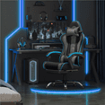 thumbnail image 3 of Alden Design Ergonomic High Back Gaming Chair with Massage Lumbar Pillow and Padded Armrests, Black/Gray, 3 of 11