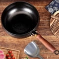 thumbnail image 5 of Uncoated Thick Iron Pot, Japanese Iron Pan for Cooking, Uncoating Cast IronPot, Hand-Forged Non-Stick Cast Skillet, High Purity Steel Wok for Frying (9.45 in,Hammered-Wood Cover), 5 of 8
