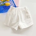 thumbnail image 2 of hoksml Back to School Girls Elastic Waist Cotton Chino Shorts Casual Playwear Shorts with Pockets, 2 of 6