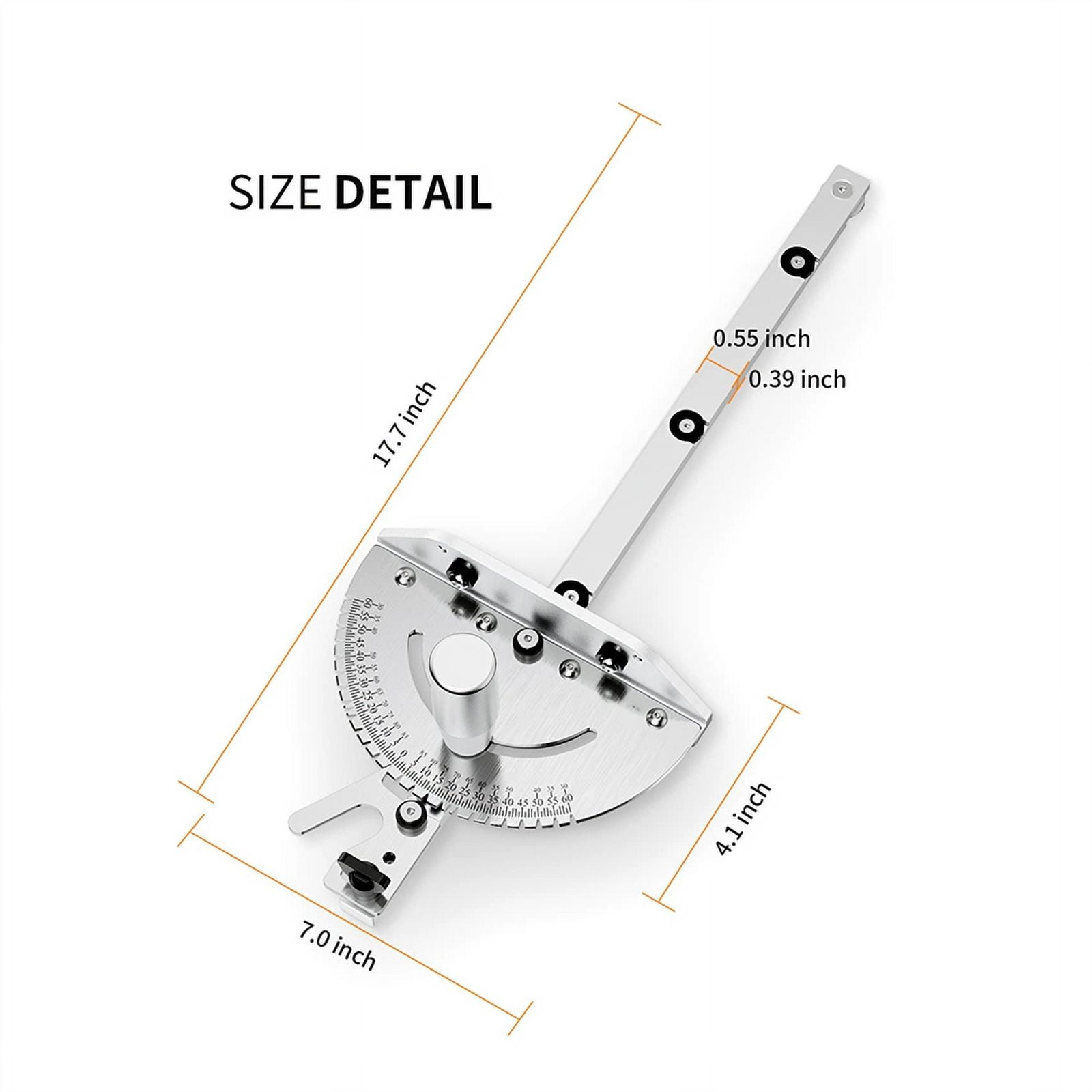 Miter Gauge, Table Saw Miter Gauge with 120 Angled Ends and a Repetitive Cut Flip Stop for Table Saw