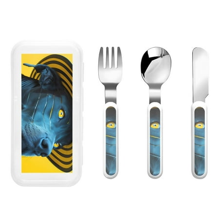 

Daiia Stylish Yellow Dog for Stainless Steel Kids Silverware Set - Children’s Utensil Set - Children s Knife Fork And Spoon Set - Metal Kids Cutlery Set