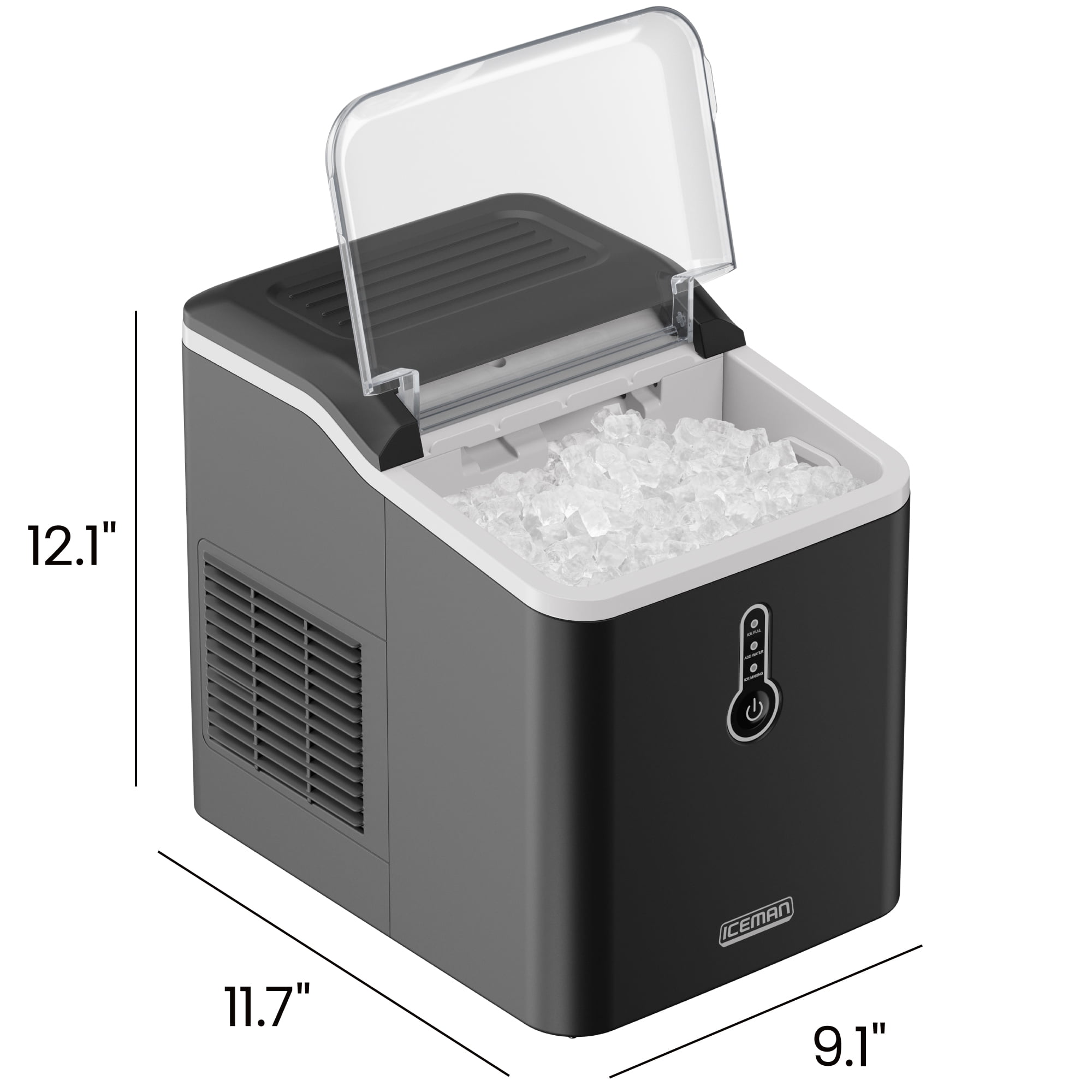 Iceman by Chefman Compact Nugget Ice Maker Machine, 26 lb in 24 Hours, Ice in 6 Minutes - Black