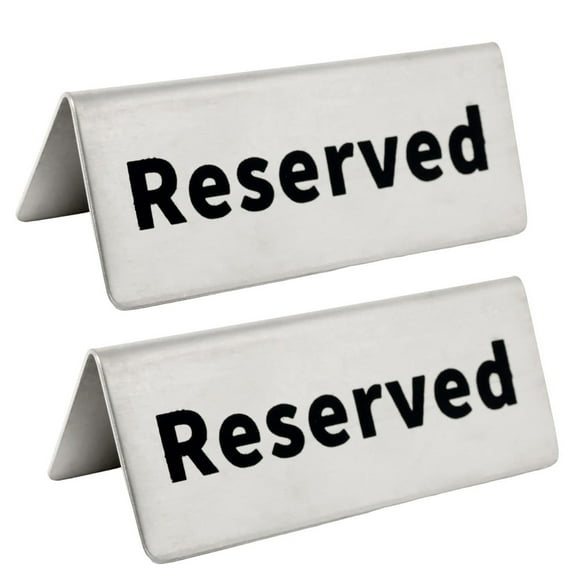 Dual-Sided Stainless Steel Table Signs for Business and Events - Elegant Desk Logo Indicators for Restaurants, Banquets, and Dinner Parties - Set of 2