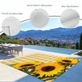 thumbnail image 3 of Spring Sunflowers Outdoor Rug for Patio/Deck/Porch, Non-Slip Large Area Rug 3 x 5 Ft, Yellow White Plaid Farmhouse Rustic Indoor Outdoor Rugs Washable Area Rugs, Reversible Camping Rug Carpet Runner, 3 of 8