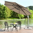 thumbnail image 1 of Costway Parasol Déporté de Patio 11 Pi Rotation Cantilever Aluminium Inclinaison Base Croisée Café, 1 of 10