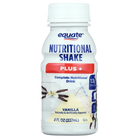 Equate Nutritional Shakes Plus, Vanilla, 8 fl oz, 24 Count