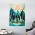 thumbnail image 2 of Ambesonne Mountain Tapestry Wall Hanging, Boho View Fantasy Woods, 40"x60", Blue Salmon Seafoam, 2 of 3