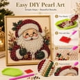 thumbnail image 3 of DIY Christmas Pearl Diamond Painting Art Kit with Frame, All-In-One Bead Craft Tool Pack For Beginners, Calming Leisure Project, Decorative Artwork For Living Room And Hallway Displays, 3 of 6