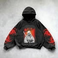 thumbnail image 2 of Wuxian Men Hooded Sweatshirt Retro Graphic Printed Pullover Hoodie Pullovers Tops Casual Loose Fit Athletic Sport Cozy Coat Streetwear,Black,XXXL, 2 of 3