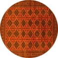 thumbnail image 1 of Ahgly Company Machine Washable Indoor Round Oriental Yellow Industrial Area Rugs, 7' Round, 1 of 4