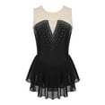 thumbnail image 1 of YiZYiF Kids Girls Mesh Splice Skating Dress Sleeveless Gymnastics Leotard, 1 of 7