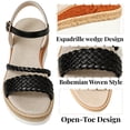 thumbnail image 3 of Braided Boho Sandals Wedges for Women Adjustable Ankle Strap Comfort Open Toe Sandals with Platform - Espadrille Wedge Sandals for Summer Beach Casual, 3 of 9