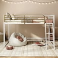 thumbnail image 2 of Furniture of America Two-Tone Kids Junior Metal Twin Loft Bed with Guardrails, White and Gold, 2 of 10