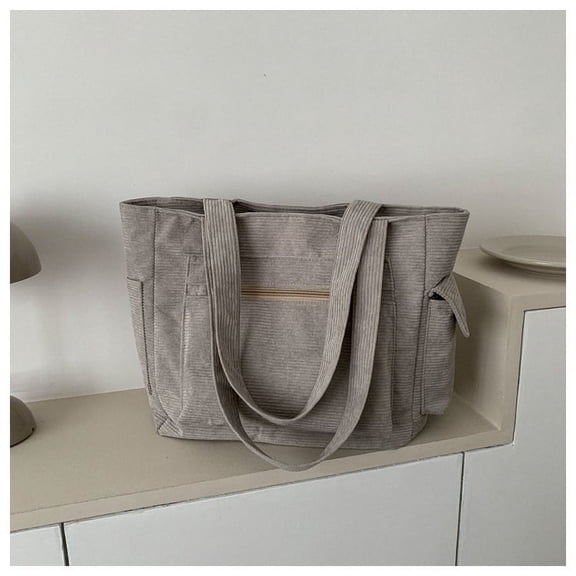 JennyShop Women's Bag Canvas Bag New Shoulder Messenger Bag Casual Versatile Tote Bag Large Capacity Corduroy Bag