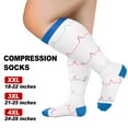 thumbnail image 5 of 3 Pairs Compression Socks for Plus Size Women & Men Circulation 20-30 mmhg Knee High, Best Support for Medical, Running, Nursing, 5 of 7