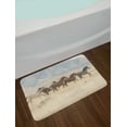 thumbnail image 2 of Landscape Bath Mat, Wild Mustang Horses Herd Running in a Valley Utah Outdoor Scenery Photography, Plush Bathroom Decor Mat with Non Slip Backing, 29.5" X 17.5", Multicolor, by Ambesonne, 2 of 2