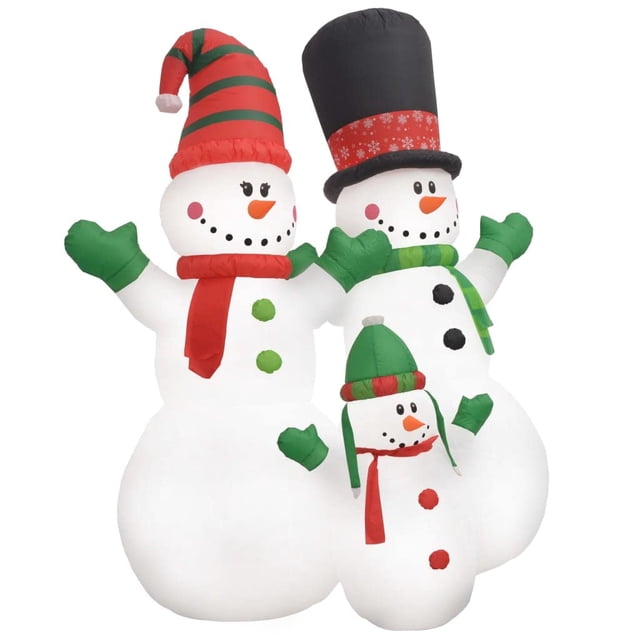 Familia de muñecos de nieve inflables VidaXL de 8 pies con luces LED para exteriores