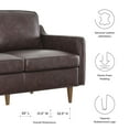 thumbnail image 4 of Loveseat Sofa, Brown, Leather, Modern Contemporary, Mid Century Living Hotel Lounge Cafe Lobby, 4 of 8