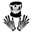 thumbnail image 5 of SKULL FACE MASK + GLOVES SET BIKER FISHING CYCLING W8B1 SKI SKI SKELETON O1R2, 5 of 9