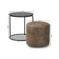 thumbnail image 6 of Bowery Hill Black with Grey and Brown 2-Piece Table and Ottoman Set, 6 of 6