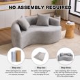 thumbnail image 5 of S-Curved Chenille Sectional Sofa with Dual-Depth Seating, 66.9" Modern Loveseat Couch with Pillows, Modular Sofa Couch, Comfy Luxury Floor Sofa for Apartment, Living Room, Office, Light Gray, 5 of 9