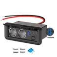 thumbnail image 2 of LEEYNEER Dual Cigarette Lighter Splitter Power Adapter with 3 USB Ports - Fast Charging  12V/24V Compatibility  Fit for Cars  RVs  and Boats - Black Glossy Finish with Mounting Screws and, 2 of 6